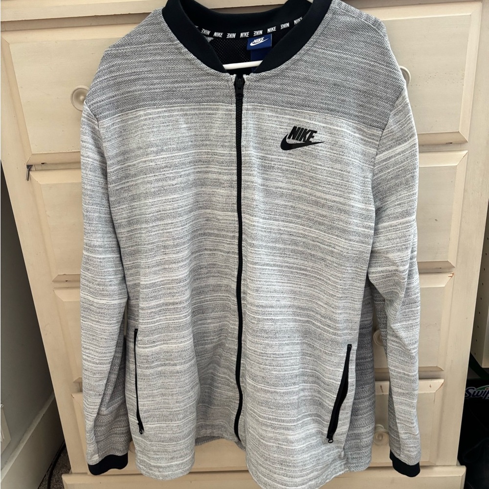 Nike Black and Gray Zip-Up Jacket
